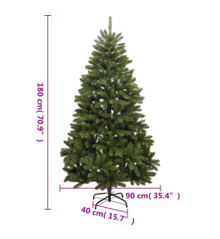 Sapin de Noël artificiel à charnières avec support vert 180 cm