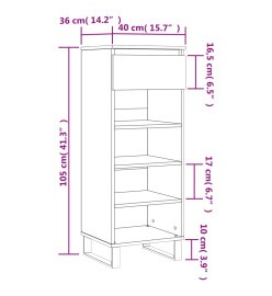 Armoire à chaussures Chêne sonoma 40x36x105cm Bois d'ingénierie