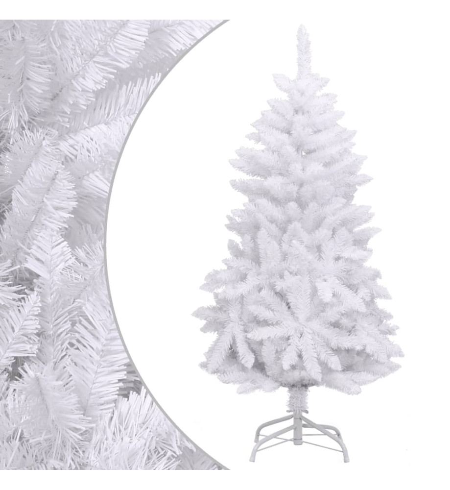 Sapin de Noël artificiel à charnières avec support blanc 150 cm