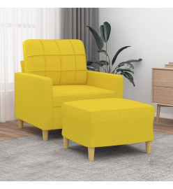 Fauteuil avec repose-pied Jaune clair 60 cm Tissu