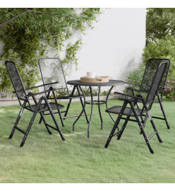Mobilier à dîner de jardin 5 pcs Maille Métal Anthracite