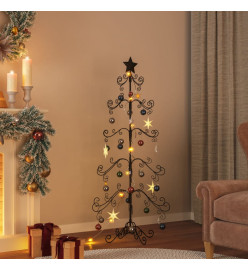 Arbre de Noël en métal pour décoration noir 150 cm