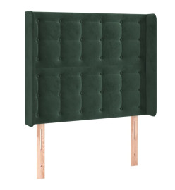 Sommier tapissier et matelas et LED Vert foncé 90x190cm Velours