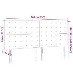 Tête de lit à LED Crème 160x5x118/128 cm Similicuir