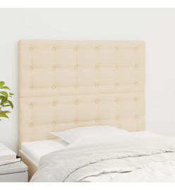 Têtes de lit 2 pcs Crème 80x5x78/88 cm Tissu