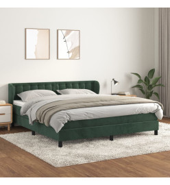 Lit à sommier tapissier et matelas Vert foncé 180x200cm Velours