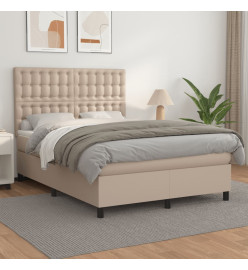 Lit à sommier tapissier avec matelas Cappuccino 140x200 cm