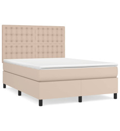 Lit à sommier tapissier avec matelas Cappuccino 140x200 cm