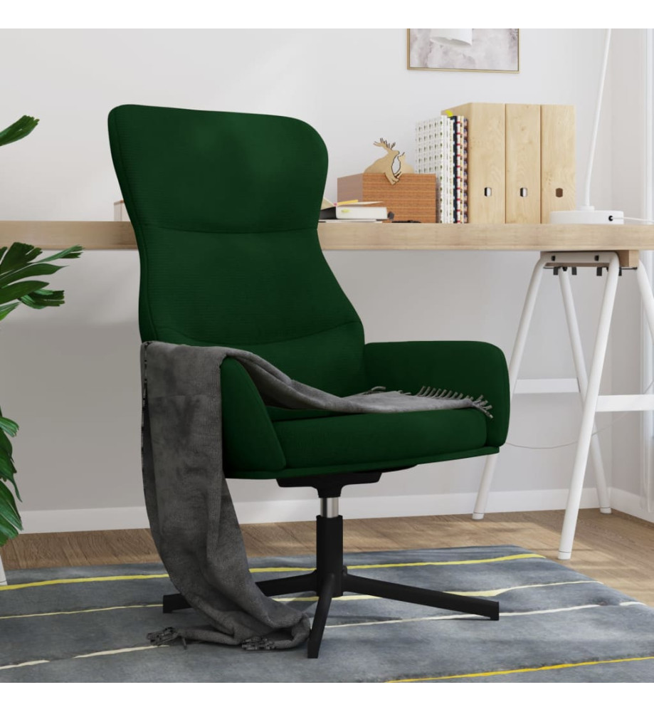 Chaise de relaxation Vert foncé Velours