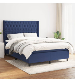 Lit à sommier tapissier avec matelas Bleu 140x190 cm Tissu