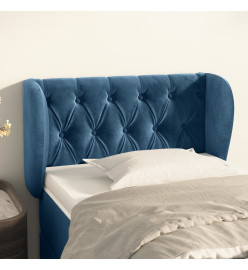 Tête de lit avec oreilles Bleu foncé 83x23x78/88 cm Velours
