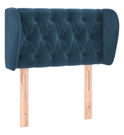 Tête de lit avec oreilles Bleu foncé 83x23x78/88 cm Velours