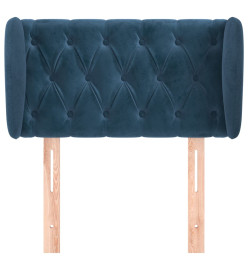 Tête de lit avec oreilles Bleu foncé 83x23x78/88 cm Velours