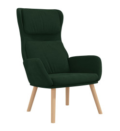 Chaise de relaxation Vert foncé Velours