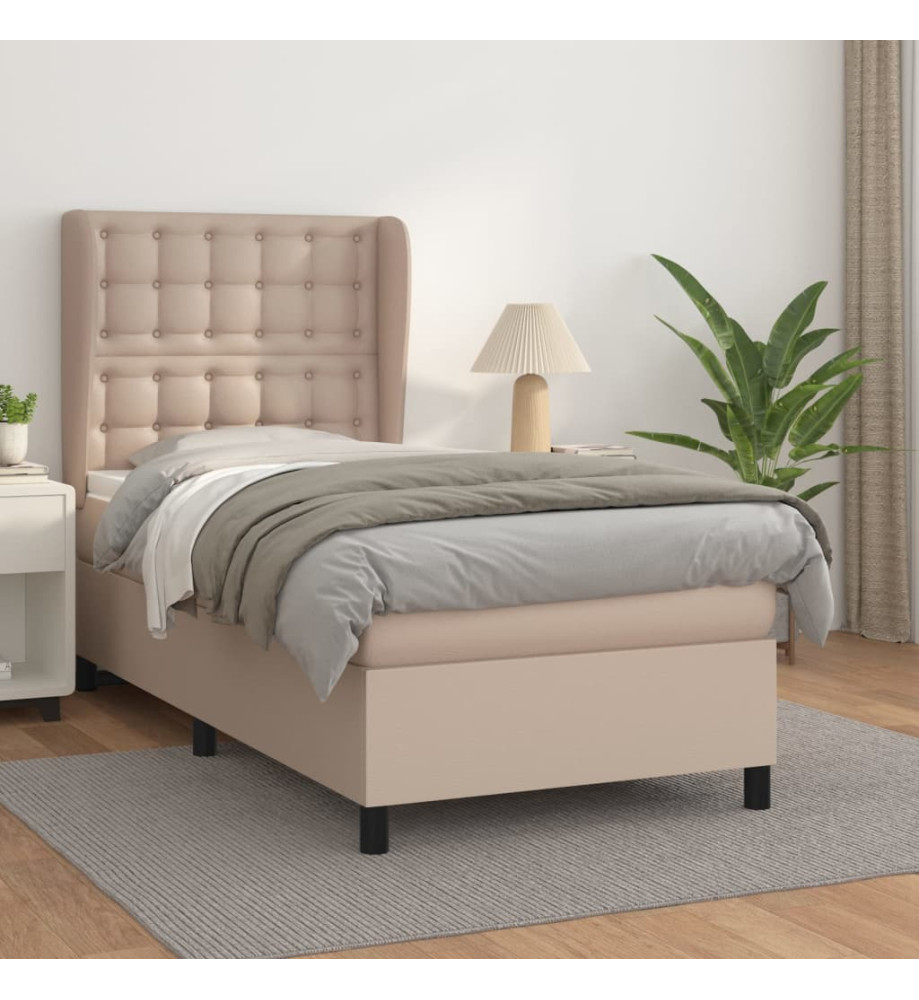 Lit à sommier tapissier avec matelas Cappuccino 90x200 cm Lit à sommier tapissier avec matelas Cappuccino 90x200 cm