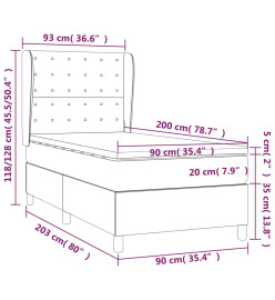 Lit à sommier tapissier avec matelas Cappuccino 90x200 cm