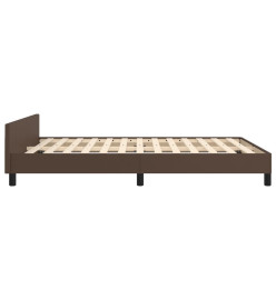 Cadre de lit avec tête de lit Marron 140x190 cm Similicuir