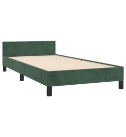 Cadre de lit avec tête de lit Vert foncé 90x190 cm Velours
