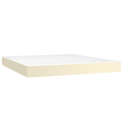 Lit à sommier tapissier avec matelas Crème 160x200cm Similicuir