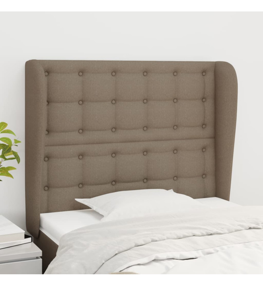 Tête de lit avec oreilles Taupe 83x23x118/128 cm Tissu Tête de lit avec oreilles Taupe 83x23x118/128 cm Tissu