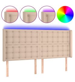Tête de lit à LED Cappuccino 147x16x118/128 cm Similicuir