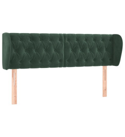 Tête de lit avec oreilles Vert foncé 163x23x78/88 cm Velours