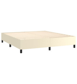 Lit à sommier tapissier avec matelas Crème 180x200cm Similicuir