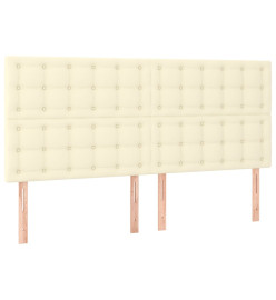 Lit à sommier tapissier avec matelas Crème 180x200cm Similicuir