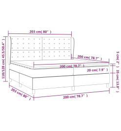 Lit à sommier tapissier avec matelas Noir 200x200 cm Tissu