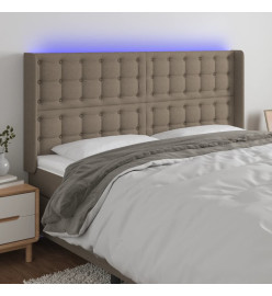 Tête de lit à LED Taupe 163x16x118/128 cm Tissu