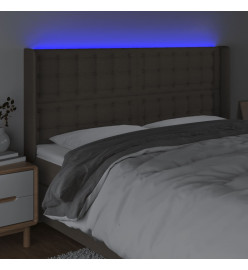 Tête de lit à LED Taupe 163x16x118/128 cm Tissu