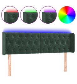 Tête de lit à LED Vert foncé 163x16x78/88 cm Velours