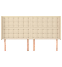 Tête de lit avec oreilles Crème 203x16x118/128 cm Tissu