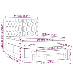 Lit à sommier tapissier avec matelas Bleu 140x190 cm Tissu