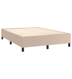 Sommier tapissier matelas LED Cappuccino 140x200 cm Similicuir