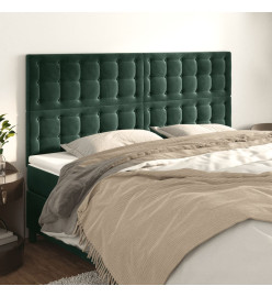Têtes de lit 4 pcs Vert foncé 90x5x78/88 cm Velours