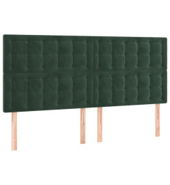 Têtes de lit 4 pcs Vert foncé 90x5x78/88 cm Velours