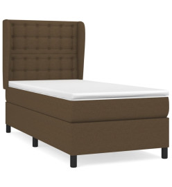 Lit à sommier tapissier avec matelas Marron foncé 100x200 cm