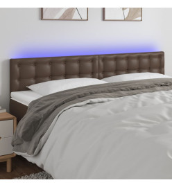 Tête de lit à LED Marron 180x5x78/88 cm Similicuir