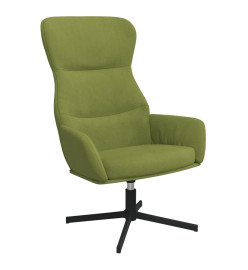 Chaise de relaxation avec tabouret Vert clair Velours