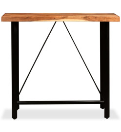 Ensemble de bar 5 pcs Bois d'acacia massif et cuir véritable