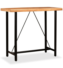 Ensemble de bar 5 pcs Bois d'acacia massif et cuir véritable