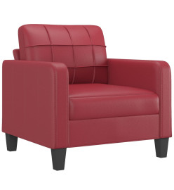 Ensemble de canapés 4 pcs et coussins rouge bordeaux similicuir