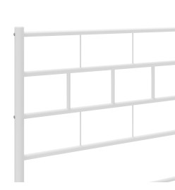 Cadre de lit métal avec tête de lit blanc 75x190 cm