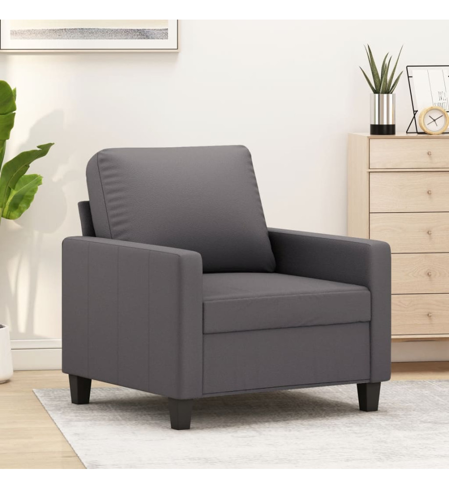 Fauteuil Gris 60 cm Similicuir