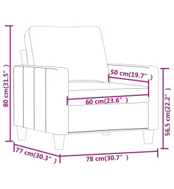 Fauteuil Gris 60 cm Similicuir