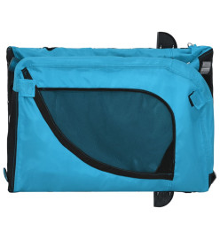 Remorque de vélo pour chien bleu et noir tissu oxford et fer