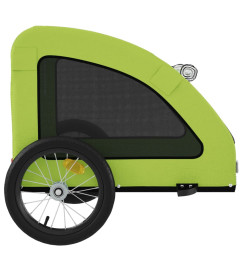 Remorque de vélo pour chien vert tissu oxford et fer