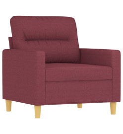 Fauteuil avec repose-pied Rouge bordeaux 60 cm Tissu