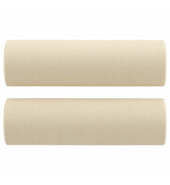 Canapé 2 places avec oreillers décoratifs crème 140 cm tissu